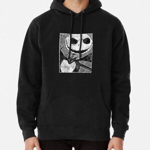 Disney Jack Skellington‎ Hoodie Black Graphic Pullover Men’s M Port & Company